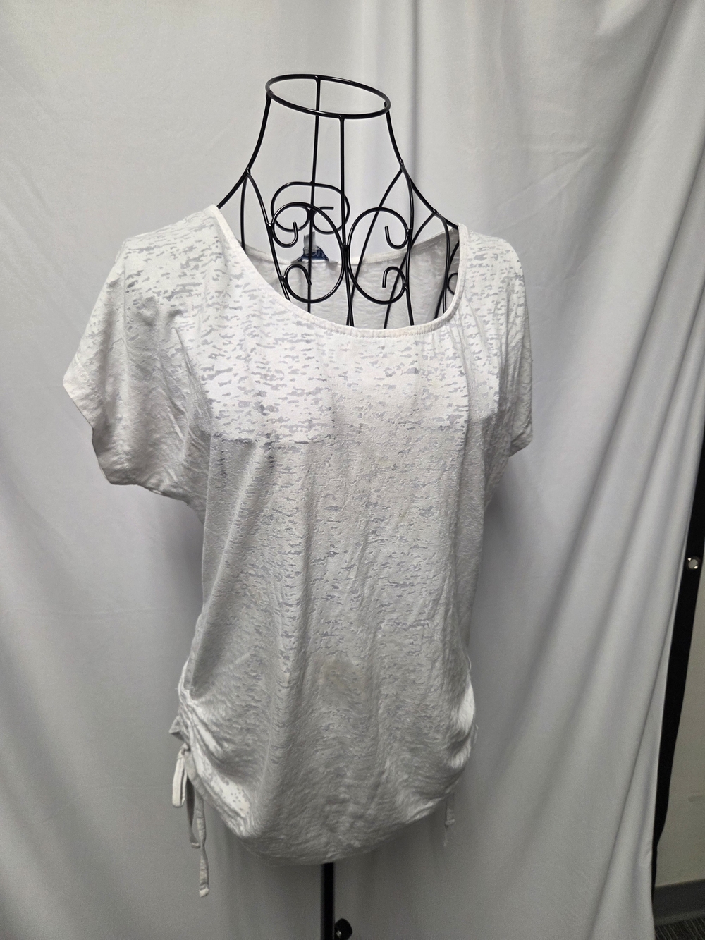 Women's White Short-Sleeve Scoop Neck Top